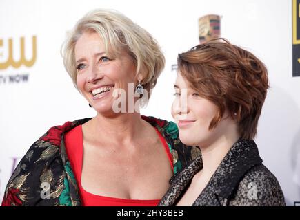 Emma Thompson assistait aux prix annuels du film de la critique 19th qui se sont tenus au Barker Hanger à Los Angeles, aux États-Unis. Banque D'Images