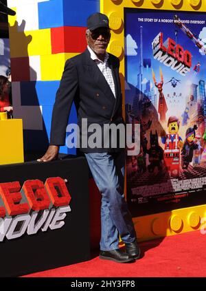 Morgan Freeman à la première du film Lego à Los Angeles, CA, USA, le 1st février 2014. Banque D'Images