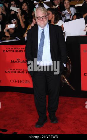 18 novembre 2013 Los Angeles, ca. Philip Seymour Hoffman 'The Hunger Games: Attraper le feu' première à Los Angeles au Nokia Theatre Banque D'Images