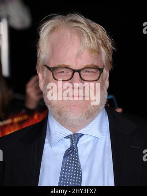 18 novembre 2013 Los Angeles, ca. Philip Seymour Hoffman 'The Hunger Games: Attraper le feu' première à Los Angeles au Nokia Theatre Banque D'Images