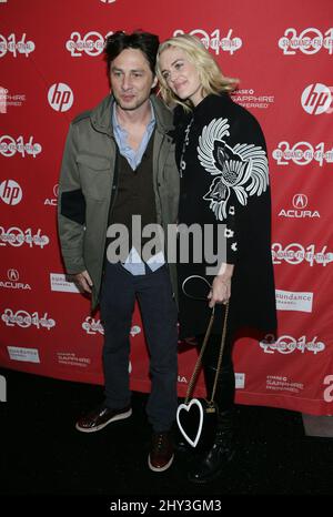 Zach Braff, Taylor Bagley assister au Wish I was here Premiere au Sundance film Festival 2014, le MARC Banque D'Images