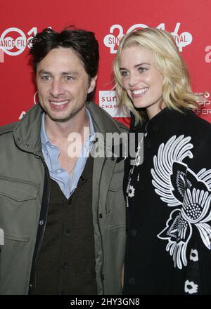 Zach Braff, Taylor Bagley assister au Wish I was here Premiere au Sundance film Festival 2014, le MARC Banque D'Images