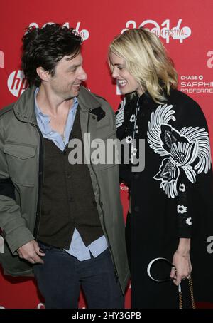 Zach Braff, Taylor Bagley assister au Wish I was here Premiere au Sundance film Festival 2014, le MARC Banque D'Images