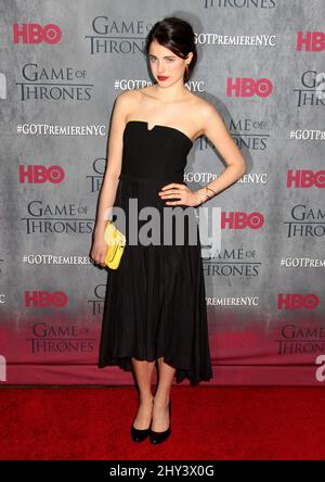 Margaret Qualley assistant à la quatrième première de la saison de Game of Thrones à New York. Banque D'Images