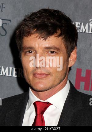 Pedro Pascal assistant à la quatrième première de la saison de Game of Thrones à New York. Banque D'Images