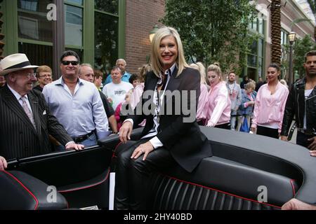 Olivia Newton-John arrivant au Strip de Las Vegas où elle fera 45 spectacles au Flamingo Hotel and Casino. Banque D'Images