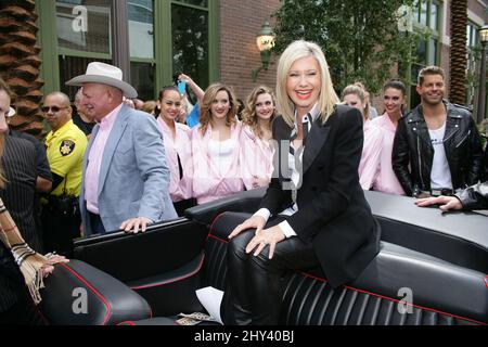 Olivia Newton-John arrivant au Strip de Las Vegas où elle fera 45 spectacles au Flamingo Hotel and Casino. Banque D'Images