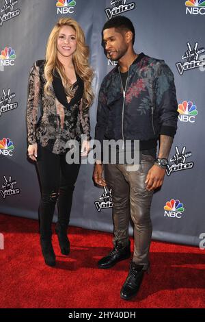 Shakira et Usher ont assisté à l'événement de tapis rouge « The Voice » de la NBC, qui s'est tenu au Sayers Club Banque D'Images