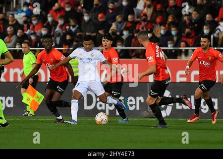 Majorque, Espagne. 14th mars 2022. La Liga Spanish la Liga football Match Mallorca vs Real Madrid au son Moix Stadium, Mallorca 14 mars 2022. Rodrygo 900/Cormon Press Credit: CORMON PRESS/Alay Live News Banque D'Images