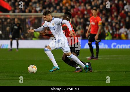 Majorque, Espagne. 14th mars 2022. La Liga Spanish la Liga football Match Mallorca vs Real Madrid au son Moix Stadium, Mallorca 14 mars 2022. Valverde 900/Cordone Press Credit: CORDONE PRESS/Alamy Live News Banque D'Images