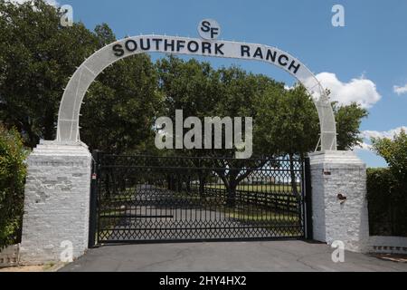 Un aperçu général de Southfork Ranch, de la série télévisée CBS « dellas », à Parker, Texas. Banque D'Images