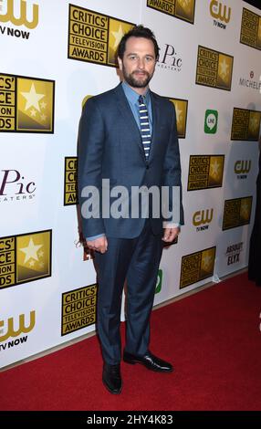 Matthew Rhys participant aux critiquess' Choice Television Awards 2014, qui se tiennent à l'hôtel Beverly Hilton de Los Angeles, aux États-Unis. Banque D'Images