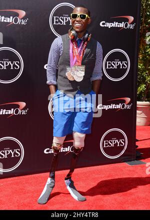 Blake Leeper arrivant au 2014 ESPYS tenu au Nokia Theatre, L.A. En direct. Banque D'Images