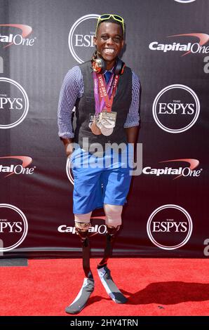 Blake Leeper arrivant au 2014 ESPYS tenu au Nokia Theatre, L.A. En direct. Banque D'Images