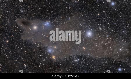 Belle vue de la nébuleuse du voile située dans la constellation de Cygnus, prise avec un télescope Banque D'Images