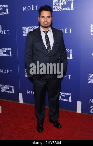 Michael Pena arrive au banquet de subventions de la Hollywood Foreign Press Association à l'hôtel Beverly Hilton le jeudi 14 août 2014, à Beverly Hills, en Californie. Banque D'Images