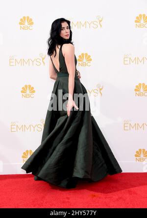 Sarah Silverman arrive aux EMMY Awards 2014, Nokia Live, Los Angeles. Banque D'Images