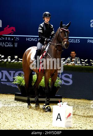 Jennifer Gates pendant le tournoi Longines Los Angeles Masters Charity Pro-Am organisé au Los Angeles Convention Center. Banque D'Images