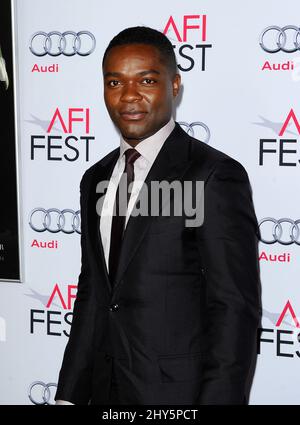 David Oyelowo arrive pour le festival 2014 de l'AFI - première mondiale « Une année la plus violente », au Dolby Theatre, en Californie. Banque D'Images