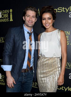 Matthew Morrison et Renee Puente arrivent pour la saison des Golden Globe Awards HFPA et InStyle 2015 qui se tient à Fig & Olive, Hollywood, Los Angeles. Banque D'Images