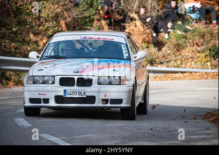 BMW E30 M3 à l'édition 69th du rallye de la Costa Brava à San Hilario Sacalm, Catalogne, Espagne Banque D'Images