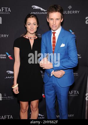 Eddie Redmayne et Hannah Bagshawe arrivent pour le salon de thé BAFTA Los Angeles au four Seasons de Los Angeles. Banque D'Images