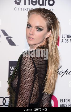 Lindsay Ellingson arrive au Oscar Party 87th Academy Awards 2015 Elton John AIDS Foundation Banque D'Images