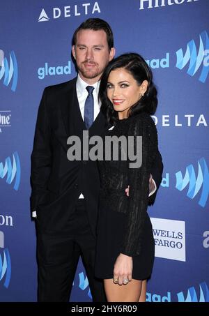 Channing Tatum et Jenna Dewan Tatum arrivent aux prix annuels de médias GLAAD 26th qui se tiennent à l'hôtel Beverly Hilton le samedi 21 mars 2015, à Beverly Hills, en Californie. Banque D'Images