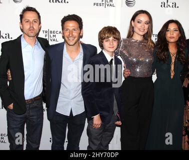 Giovanni Ribisi, Mark Feuerstein, Ty Simpkins, Olivia Wilde et Reed Morano assistent à la première du récit: Meadowland tenu au SVA Theatre de New York. Banque D'Images