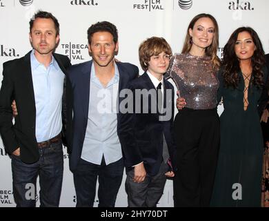 Giovanni Ribisi, Mark Feuerstein, Ty Simpkins, Olivia Wilde et Reed Morano assistent à la première du récit: Meadowland tenu au SVA Theatre de New York. Banque D'Images