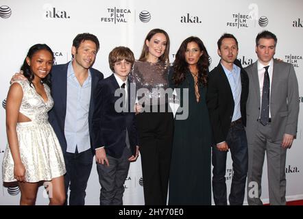 Eden Duncan-Smith, Mark Feuerstein, Ty Simpkins, Olivia Wilde, Reed Morano assister à la première du récit: Meadowland tenu au SVA Theatre à New York. Banque D'Images