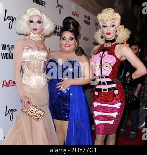 Pearl, Ginger Minj, Violet Chachki RuPaul's Drag Race Season 7 finale au théâtre Orpheum Banque D'Images