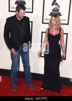 8 février 2015 Los Angeles, ca. Miranda Lambert, Blake Shelton Prix GRAMMY annuels 57th au Staples Center Banque D'Images