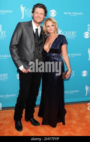 18 avril 2010 Las Vegas, NV. Blake Shelton et Miranda Lambert Prix annuels 45th de l'Académie de musique country au MGM Grand Hotel and Casino Banque D'Images