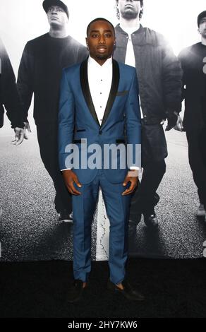 Jason Mitchell en présence de la première « la nuit Outta Compton » de Los Angeles Banque D'Images