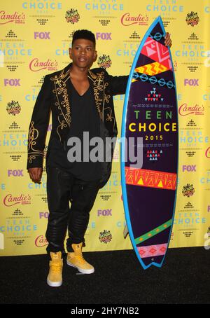 Bryshere Gray dans la salle de presse après les prix Teen Choice au Centre Galen, le dimanche 16 août 2015, à Los Angeles. Banque D'Images