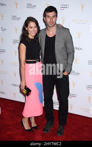 Tatiana Maslany et Tom Cullen arrivent à la réception des artistes nominés Emmy Awards 67th de l'Académie de télévision, qui s'est tenue à Spectra par Wolfgang Puck au Pacific Design Center Banque D'Images