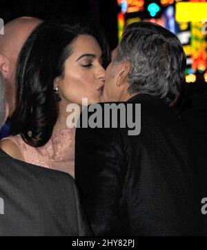 Amal Alamuddin, George Clooney « Our Brand is Crisis » première de Los Angeles au TCL Chinese Theatre Banque D'Images