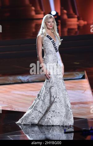 Miss Nouvelle-Zélande, Samantha McClung participe au concours préliminaire de Miss Universe, Planet Hollywood Resort & Casino Banque D'Images