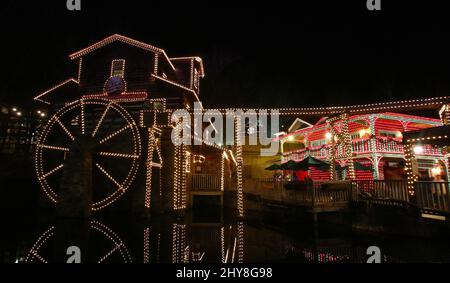 Ambiance Smoky Mountain Christmas à Dollywood 19 décembre 2015 Pigeon Forge, TN. Banque D'Images