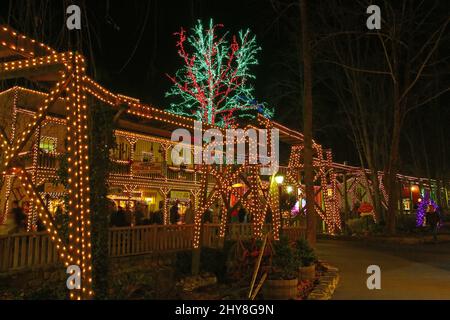 Ambiance Smoky Mountain Christmas à Dollywood 19 décembre 2015 Pigeon Forge, TN. Banque D'Images