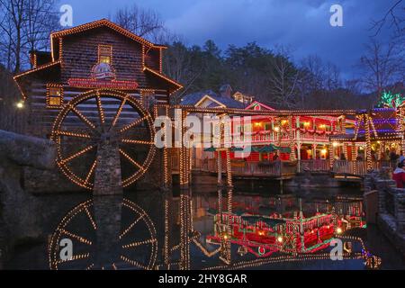 Ambiance Smoky Mountain Christmas à Dollywood 19 décembre 2015 Pigeon Forge, TN. Banque D'Images