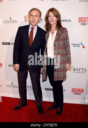 Christoph Waltz et Judith Holste assistant à l'Académie britannique des arts du film et de la télévision Los Angeles accueille le salon de thé BAFTA 2016 qui s'est tenu au four Seasons Los Angeles à Beverly Hills Banque D'Images