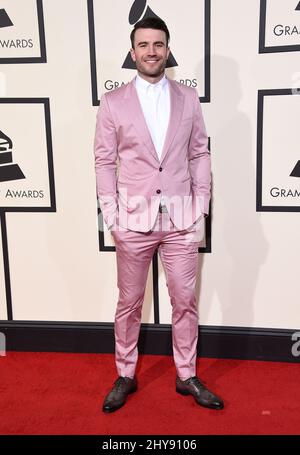 Sam Hunt arrive aux Grammy Awards annuels 58th qui se tiennent au Staples Center, Los Angeles Banque D'Images