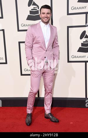 Sam Hunt arrive aux Grammy Awards annuels 58th qui se tiennent au Staples Center, Los Angeles Banque D'Images