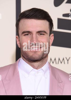 Sam Hunt arrive aux Grammy Awards annuels 58th qui se tiennent au Staples Center, Los Angeles Banque D'Images