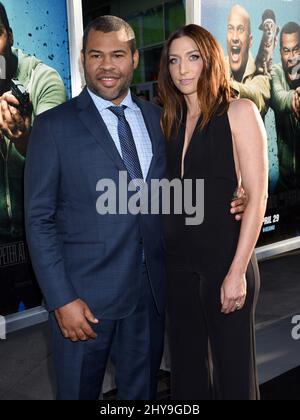 Jordan Peele et Chelsea Peretti participant à la première 'Keanu' qui s'est tenue au ArcLight Cinemas Cinerama Dome à Los Angeles, aux États-Unis. Banque D'Images