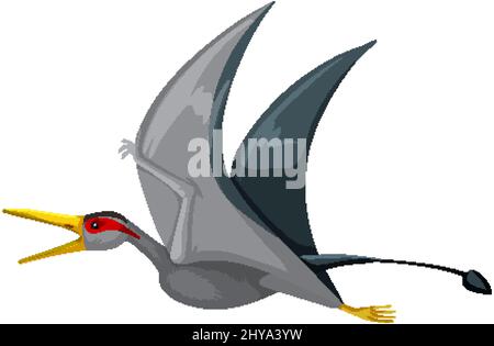 Un dinosaure rhamphorhynchus sur fond blanc illustration Illustration de Vecteur