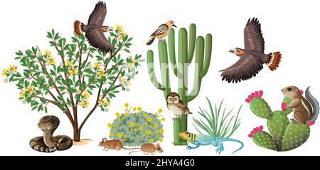 Beaucoup d'animaux dans l'illustration de jardin Illustration de Vecteur