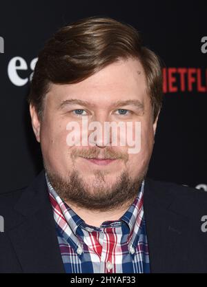 Michael Chernus arrive pour le « Easy » Cast and Crew screening qui s'est tenu à Londres West Hollywood, Los Angeles, États-Unis. Banque D'Images